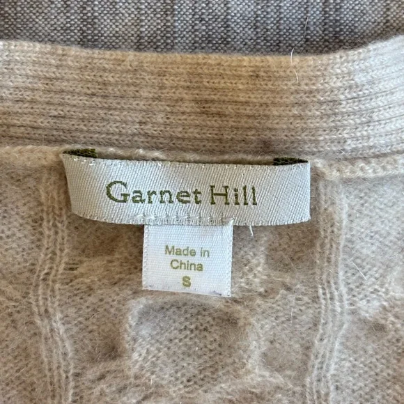 Garnet Hill Cashmere Cable Knit Open Cardigan - Picture 8 of 16